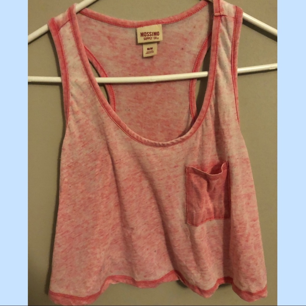 Pink cropped tank top